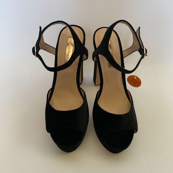 Atmosphere Shoes - New Atmosphere | Black Peeptoe Platform Heels